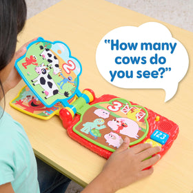 Number button prompts counting with Elmo on the farm