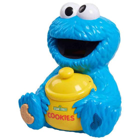 Sesame Street mouth-slot counts aloud as cookies are fed to Cookie Monster.