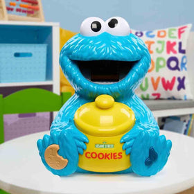 Sesame Street music-note button enables a fun sing-along with Cookie Monster.