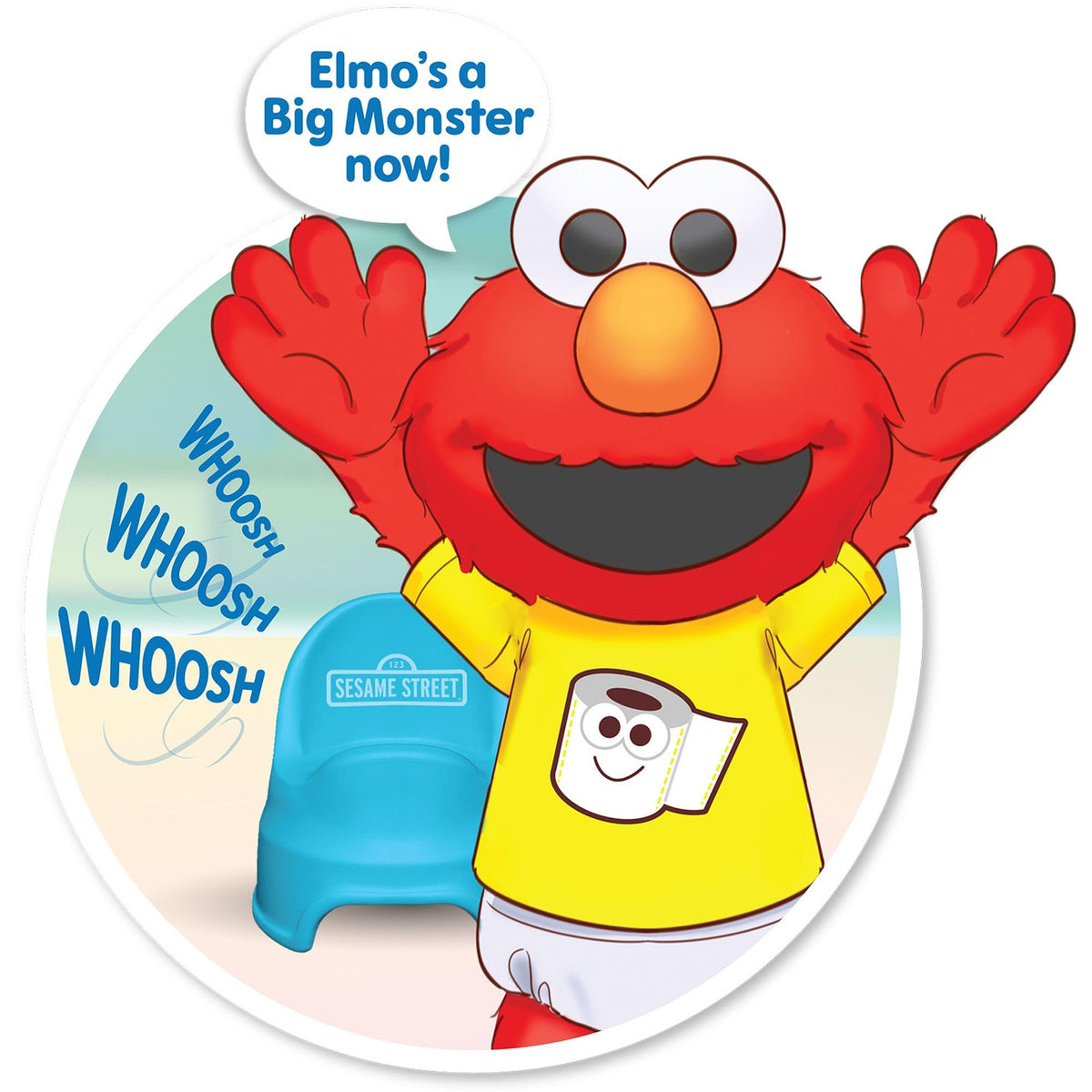 Sesame Street Potty Time Elmo removable training pants for realistic practice.