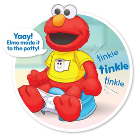 Sesame Street Potty Time Elmo training potty used during pretend potty routine.