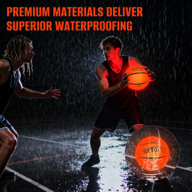 SETOXYX glow-in-the-dark basketball includes three pre-installed and six spare batteries