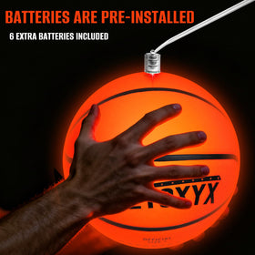 SETOXYX glow-in-the-dark basketball premium rubber and nylon-wrapped durability