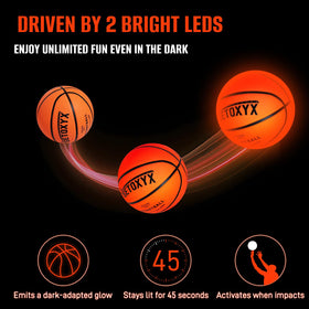 SETOXYX glow-in-the-dark basketball official size 7 with professional grip