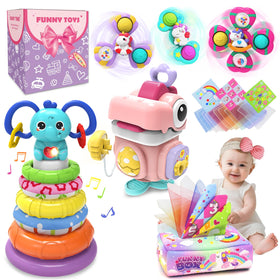 Seveclotree 4-in-1 baby toy stack rings for early pattern recognition and play.