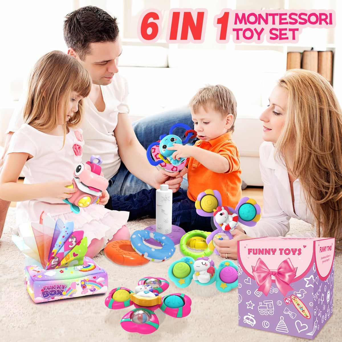 Seveclotree pullable teething band offering soothing teething play.