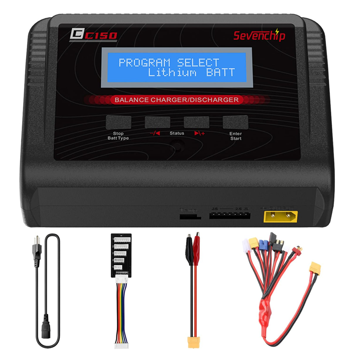 Sevenchip LiPo charger front view for quick on-site RC battery charging