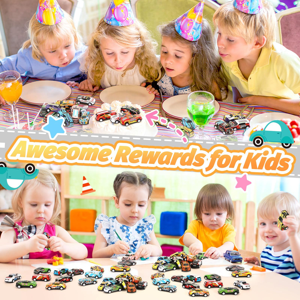 SevenQ bright color cars spark imagination in pretend play