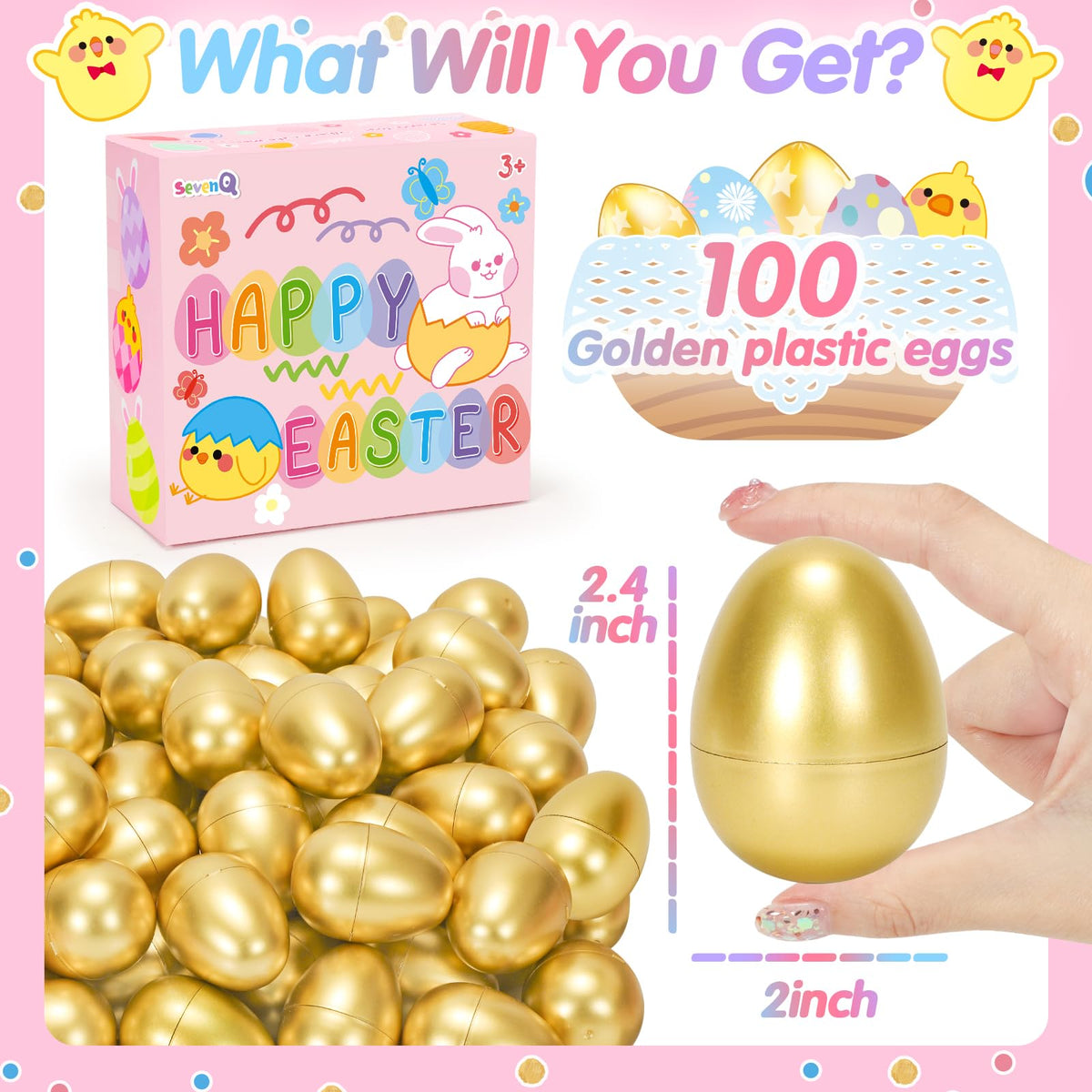 SevenQ egg filled with candy and surprises for Easter egg hunts