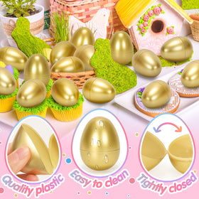 Child participating in an Easter egg hunt with SevenQ fillable eggs