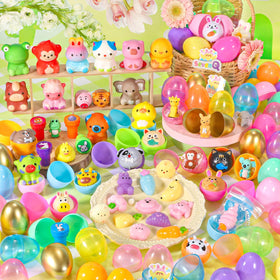 SevenQ mini squishies and animal toys for tactile play.