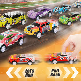 SevenQ no batteries required pull-back cars offer quick, ready-to-play fun.