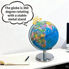 Sexacohu globe shows clear geographic details for easy country and city recognition.