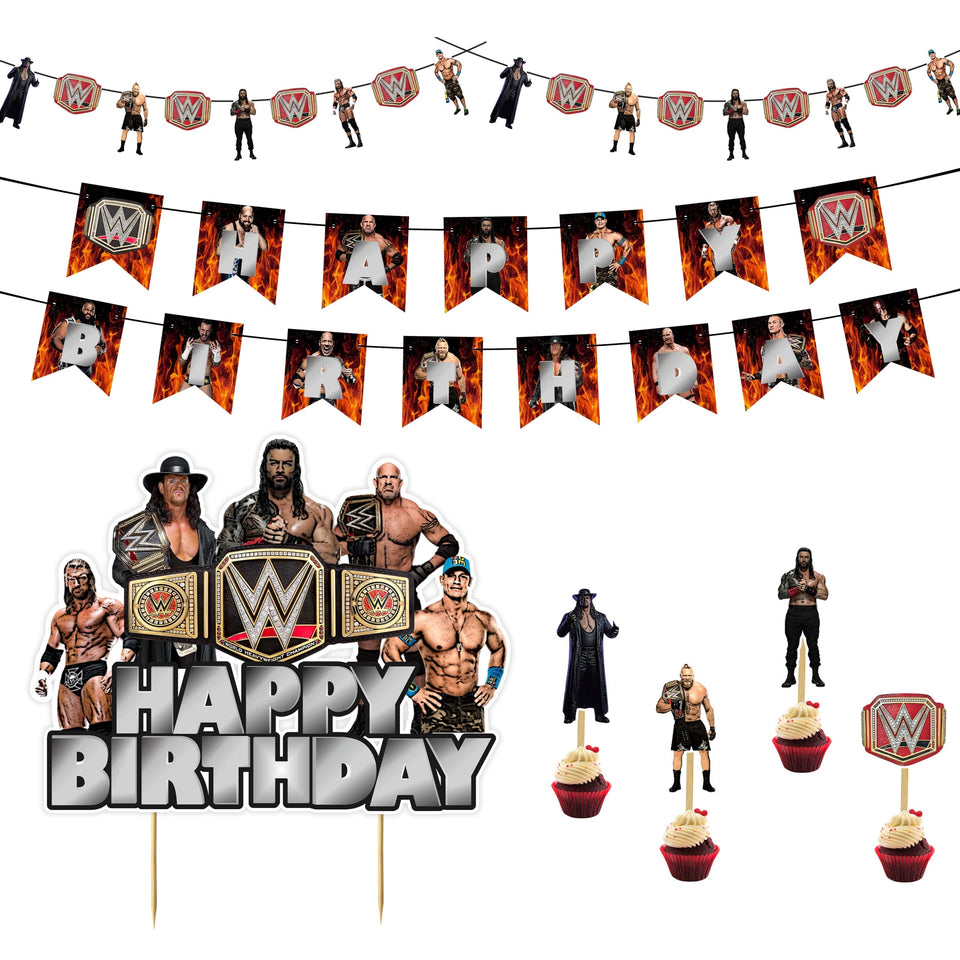 Seyal WWWE banner for wrestling party backdrop and photo moments.