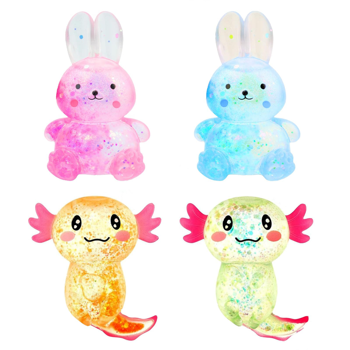 Sezua squishy stress ball axolotl close-up for tactile focus and calm.