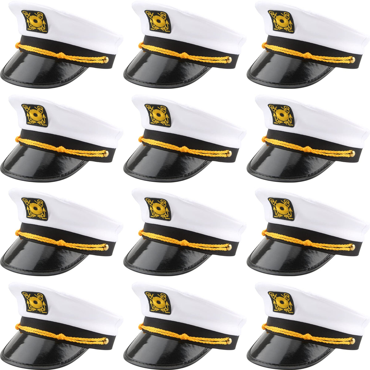 SGBETTER white captain hat, front view, yacht party style