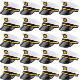 SGBETTER captain hat white front view with gold embroidery, ideal for nautical cosplay