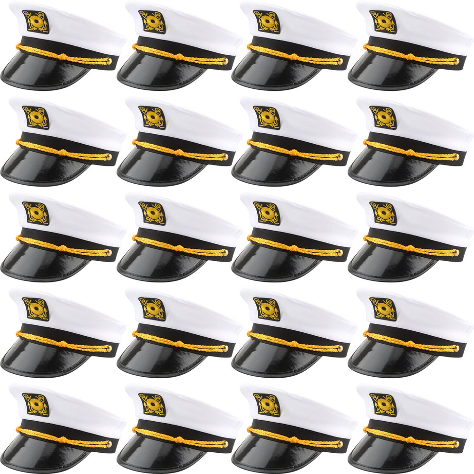 SGBETTER captain hat white front view with gold embroidery, ideal for nautical cosplay