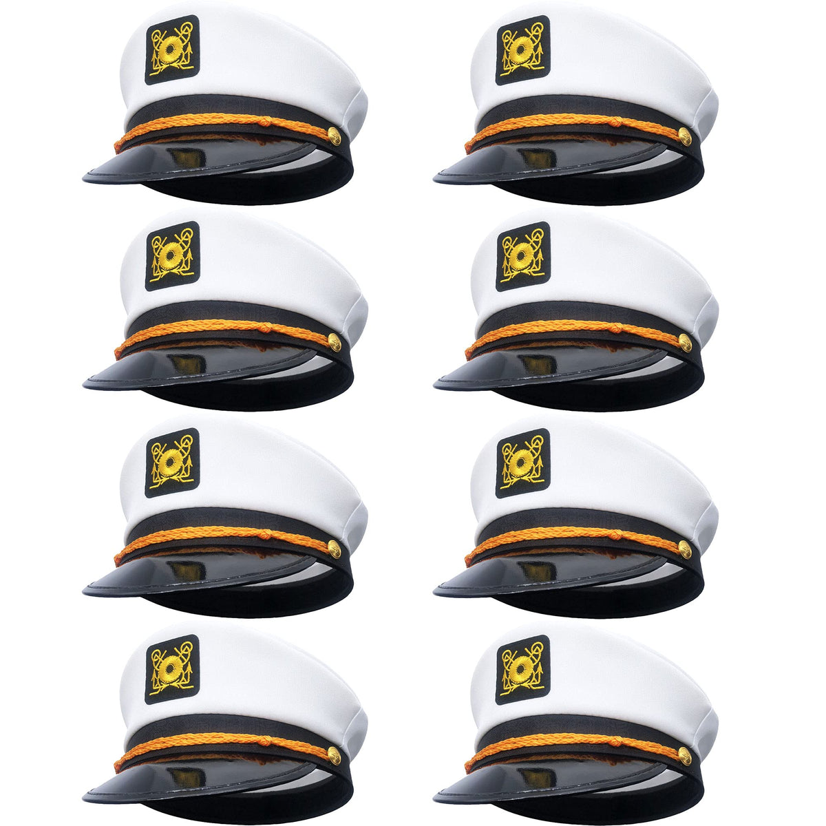 SGBETTER captain hat 8-pack, ideal nautical accessory for themed parties and costumes.