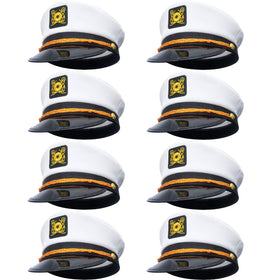 SGBETTER captain hat 8-pack, ideal nautical accessory for themed parties and costumes.