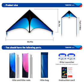 SGftre Delta Kite includes installation video for quick setup by kids and adults.