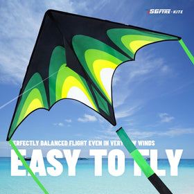 SGftre Delta Kite on the beach packaging, compact design for travel.