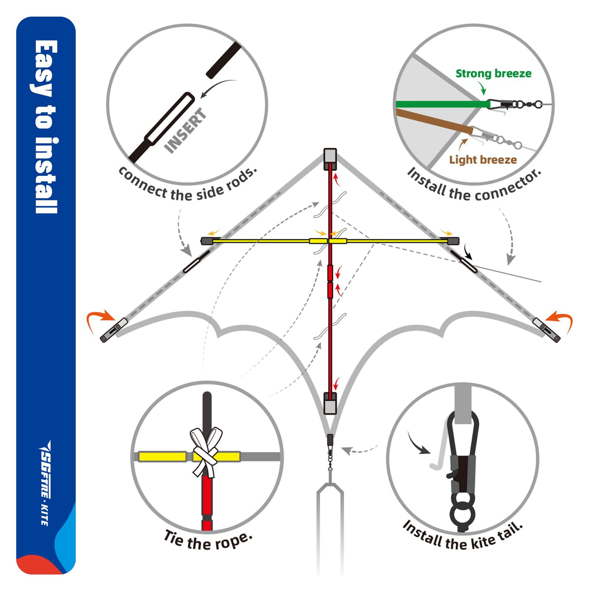 SGftre Delta Kite's durable frame stands up to windy play.