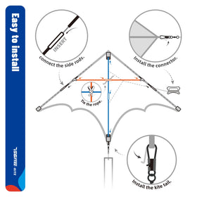 SGftre Delta Kite easy-to-fly design enables quick setup and launches.