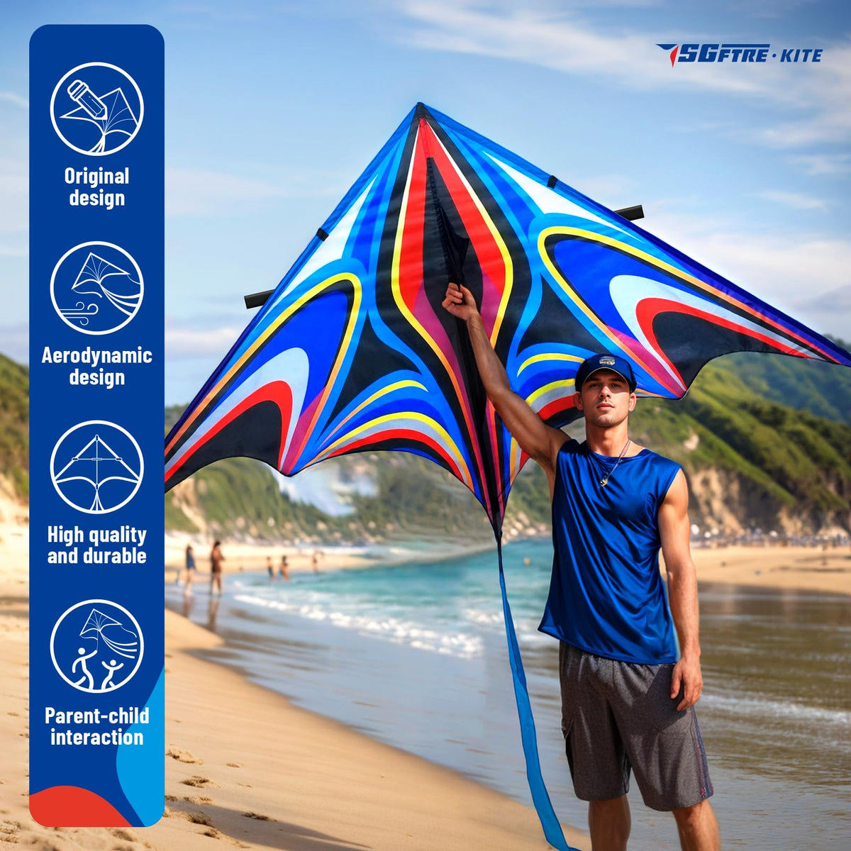 SGftre Delta Kite kid and adult friendly design for family fun