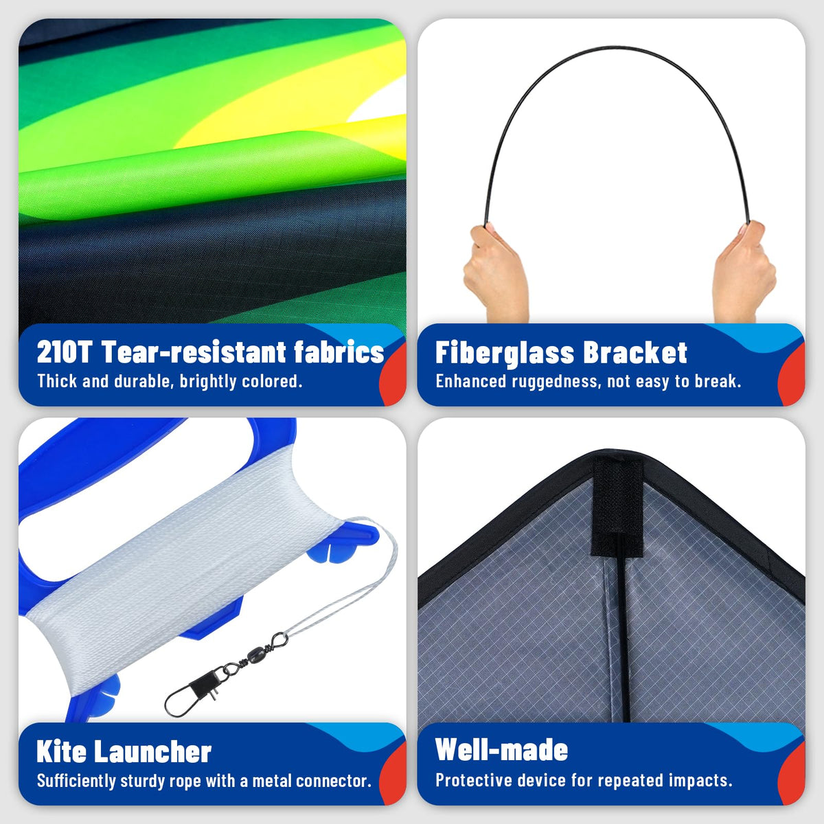 SGftre Delta Kite close up, premium fabrics deliver stable performance.