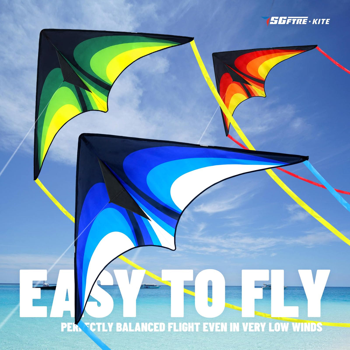 SGftre delta kite set features aerodynamic delta shape for stable flights