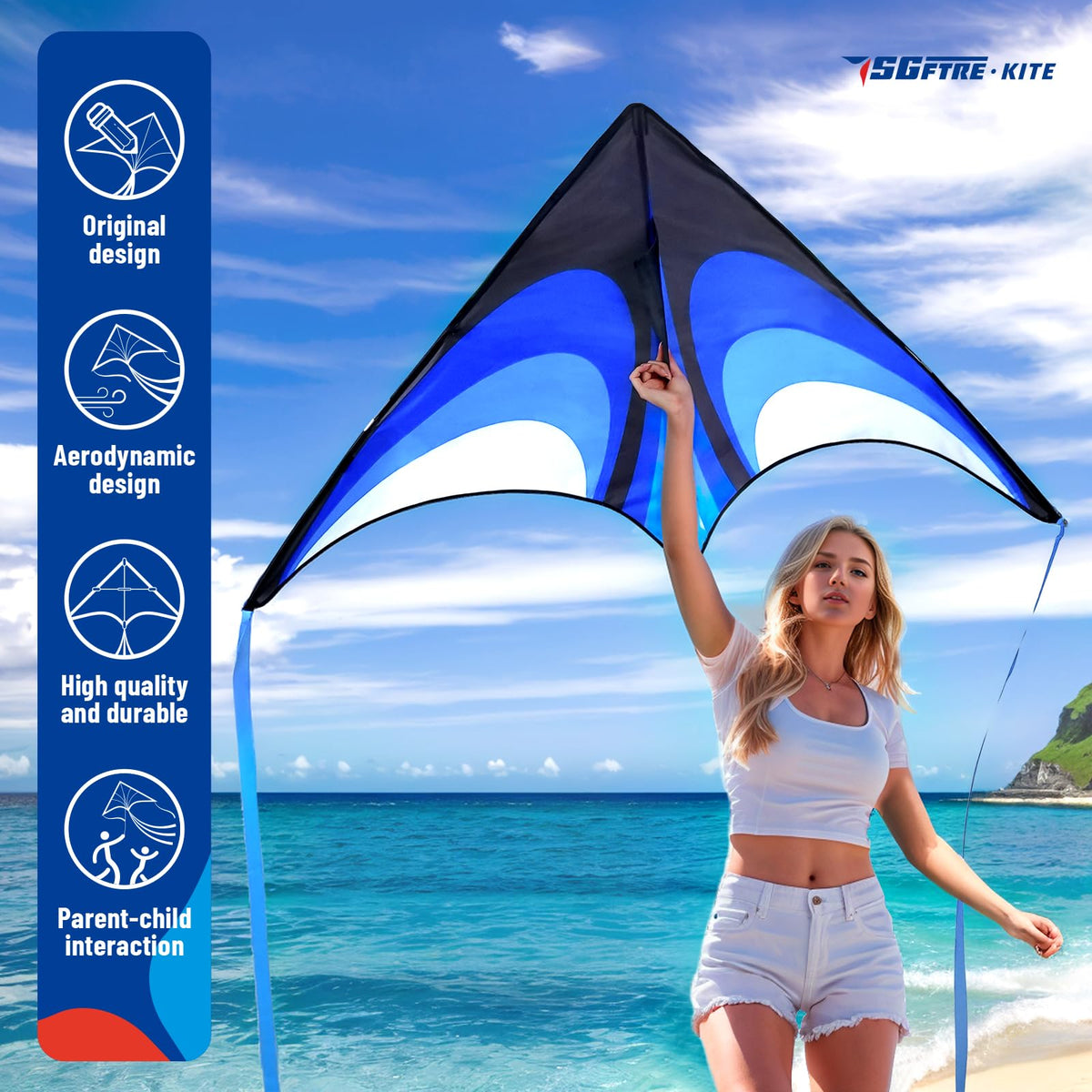 SGftre delta kite set includes setup video for easy assembly