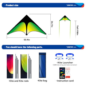 SGftre Delta Kite with video setup guide for quick starts