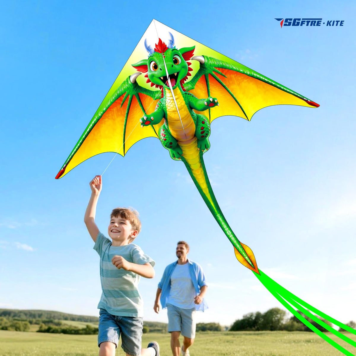 SGftre Delta kite soaring high with easy handling for beginners.