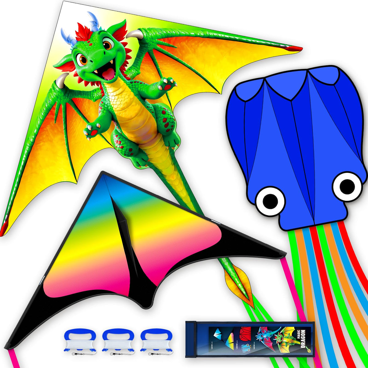 SGftre Green Dragon kite in flight, a colorful outdoor option for family fun.
