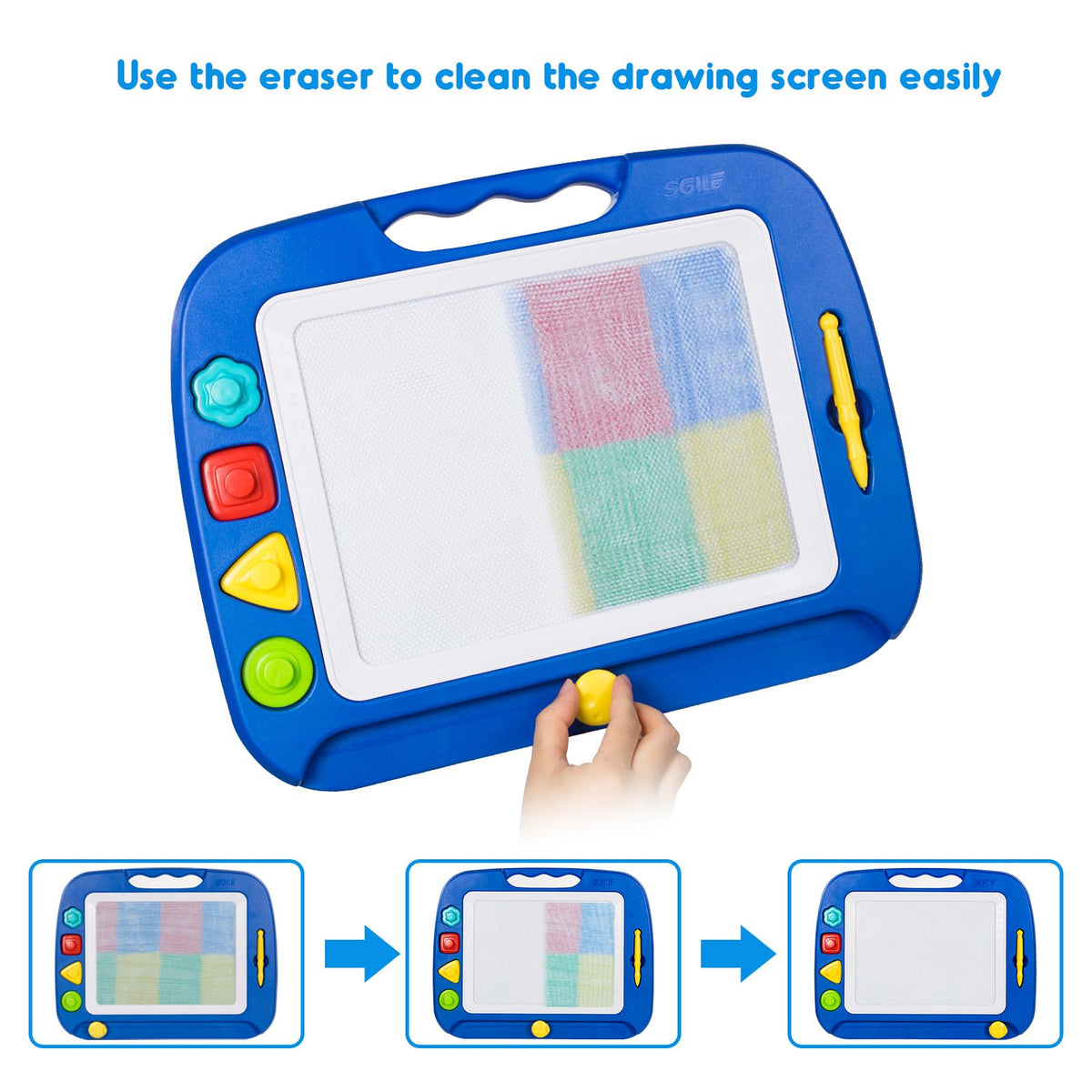 SGILE rounded-edge design helps prevent accidental pokes during doodling.