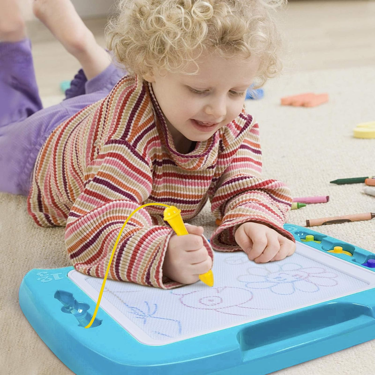 Supports learning through doodles, letters, and basic math