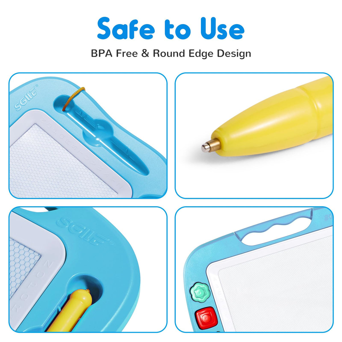 Ergonomic, kid-friendly design helps little hands grip