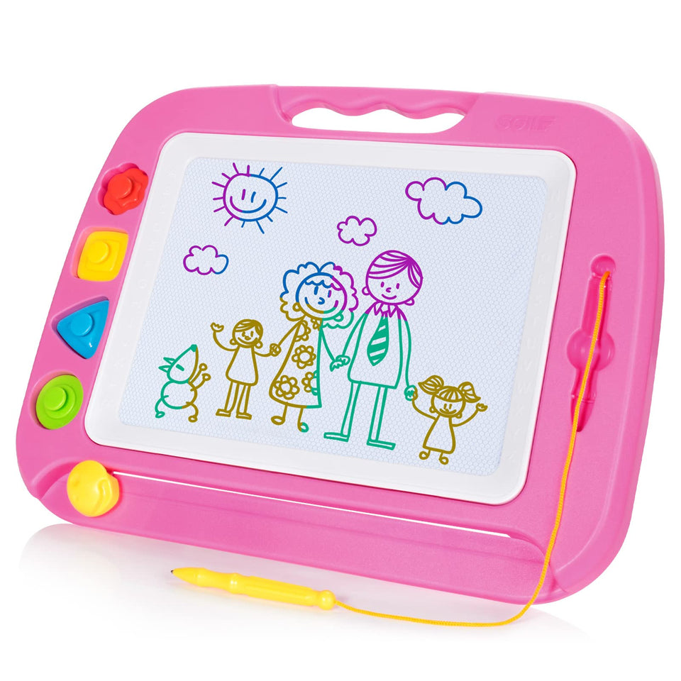 SGILE toddler drawing board with a 16x13 inch area for expansive doodling.