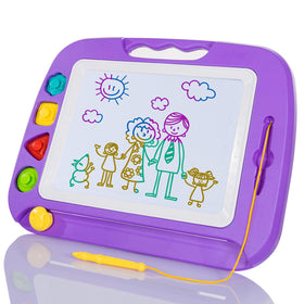 SGILE toddler drawing board purple front view shows a large doodling space