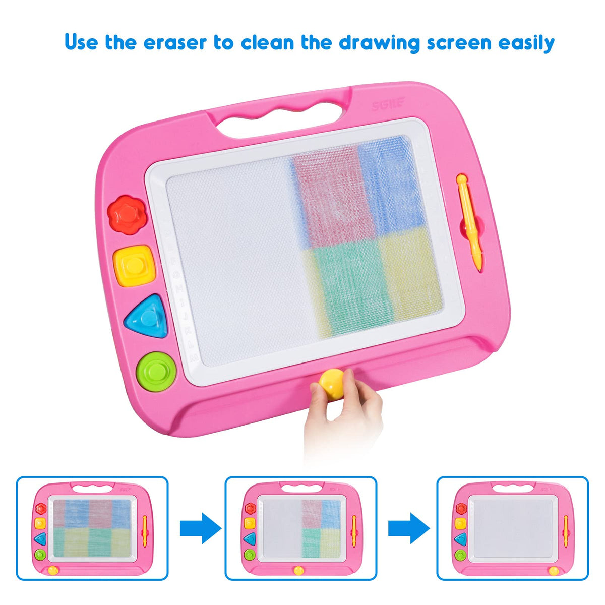 Large eraser glides smoothly for quick corrections and easy shaping of ideas.