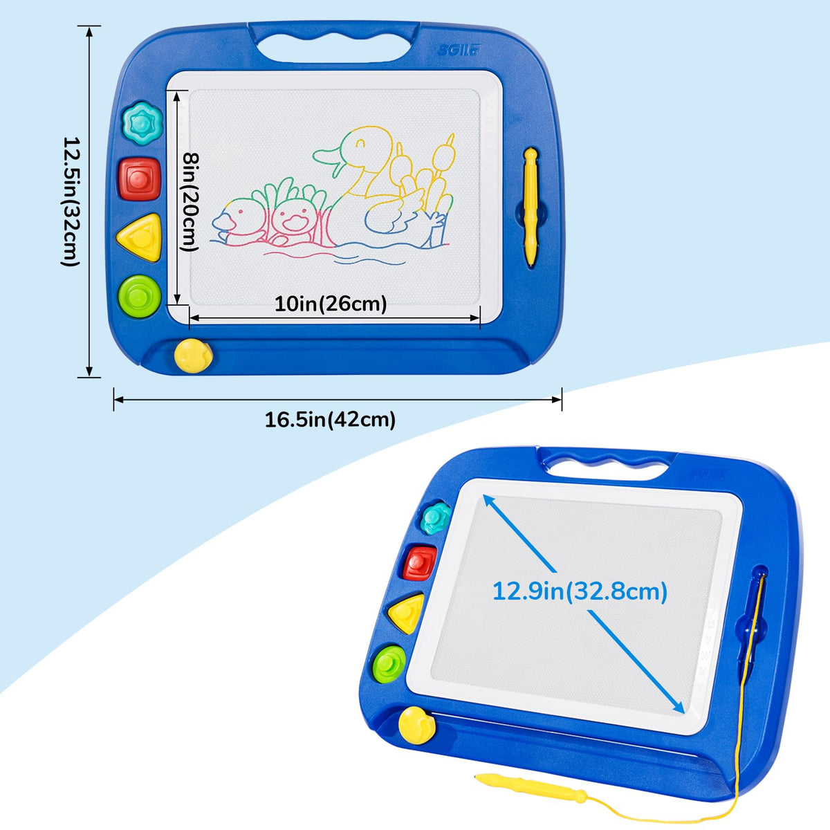 SGILE Gift-ready drawing board for preschoolers encourages imaginative doodling.