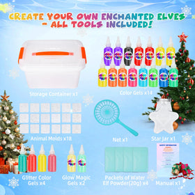 Shabebe water gels in bright colors inviting hands-on sensory exploration.