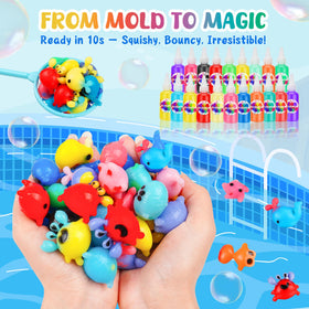Shabebe three-step crafting guide helps kids assemble figures easily.