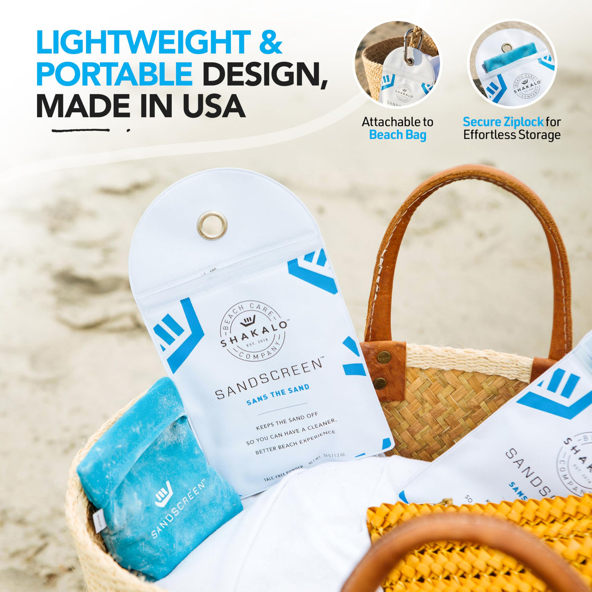 SHAKALO Sand Removal Bag in car interior helps keep seats sand-free
