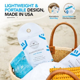 SHAKALO Sand Removal Bag in car interior helps keep seats sand-free