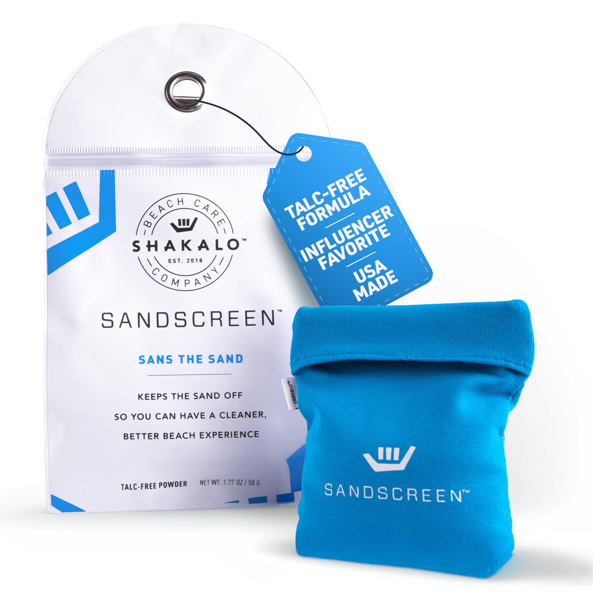 SHAKALO Sand Removal Bag on hands for quick sand cleanup before snacks