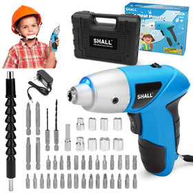 SHALL kids real cordless drill front view with safe design for young makers