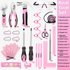 SHALL twelve-inch pink tool bag ready for kids with durable design.