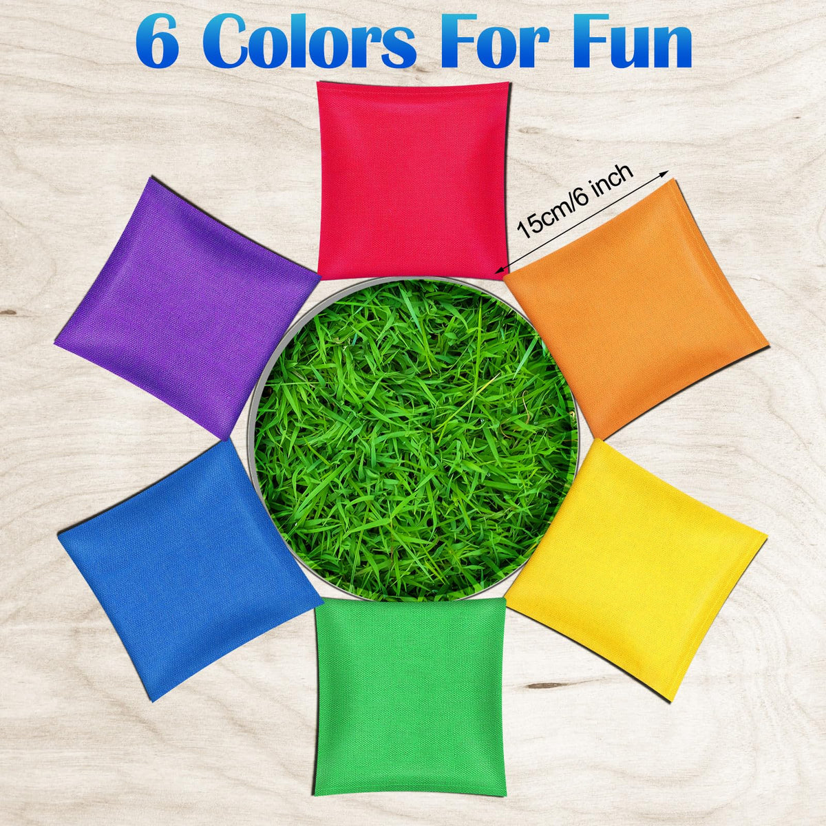 Shappy cornhole bags nylon shell and calcium-fill for balanced throws